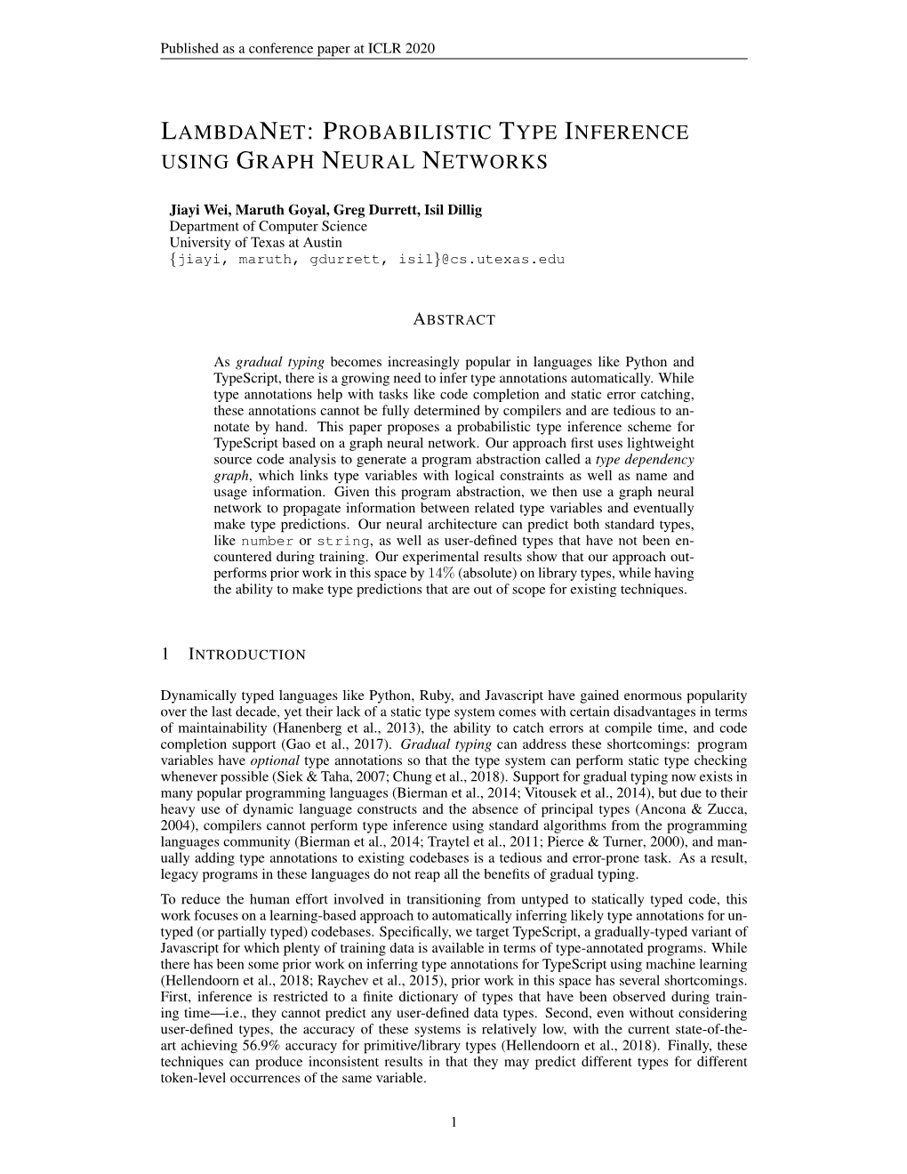 Probabilistic Type Inference Using Graph Neural Networks