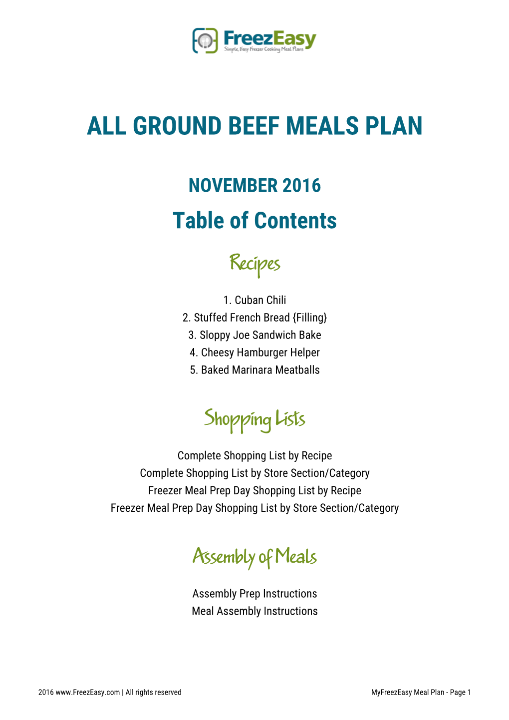 Ground Beef Meals Plan