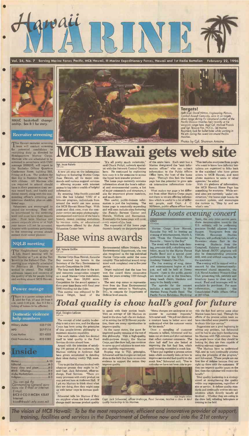 MCB Hawaii Gets Web Site
