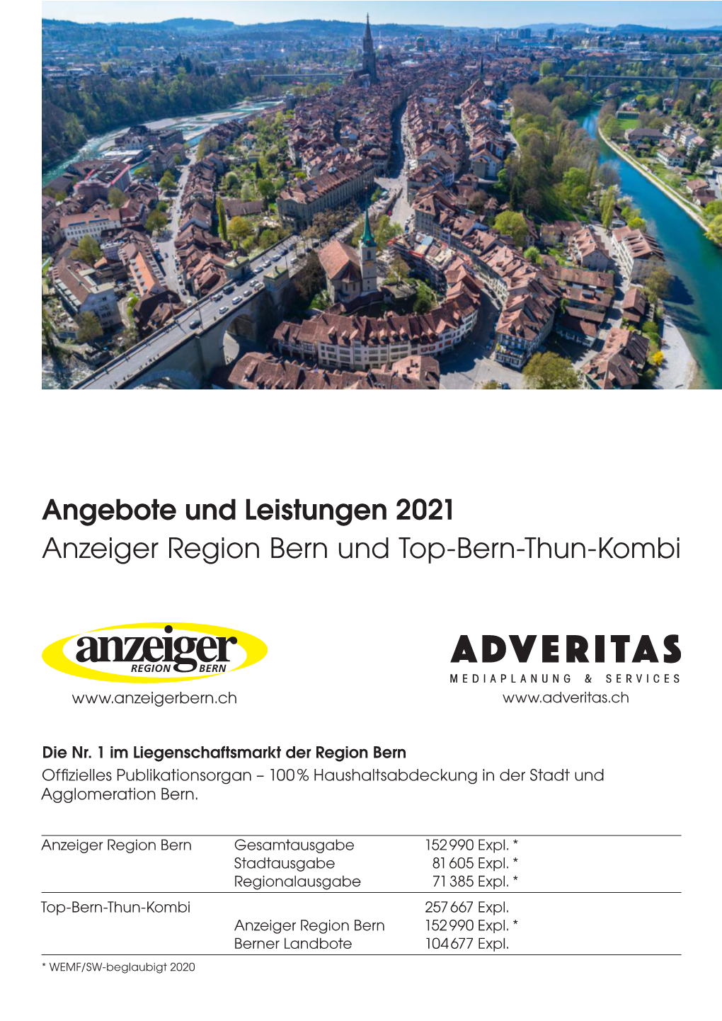 Angebote Und Leistungen 2021 Anzeiger Region Bern Und Top-Bern-Thun-Kombi