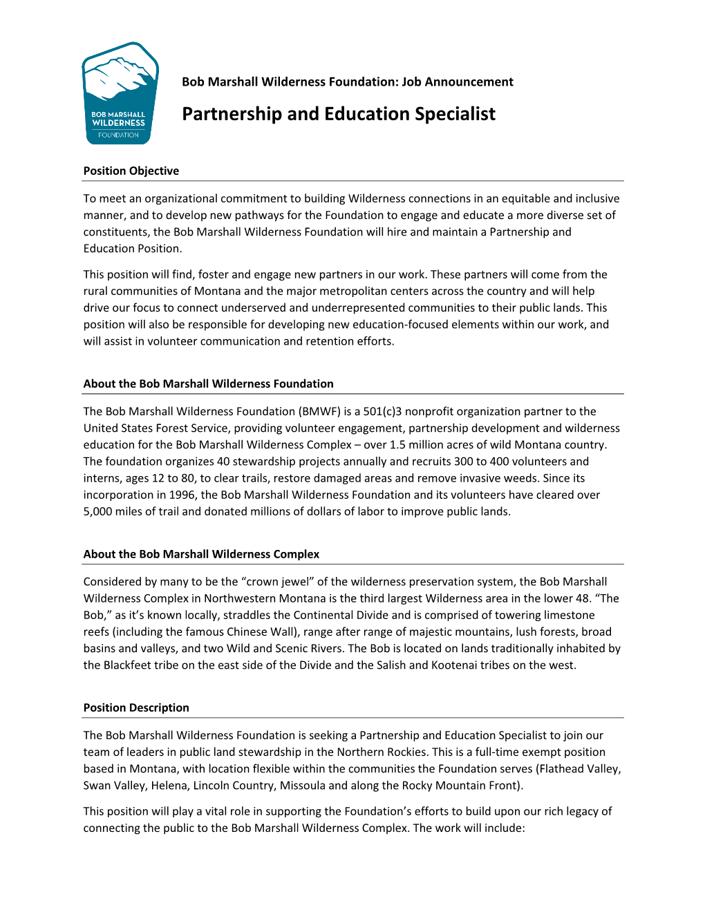 Partnership and Education Specialist