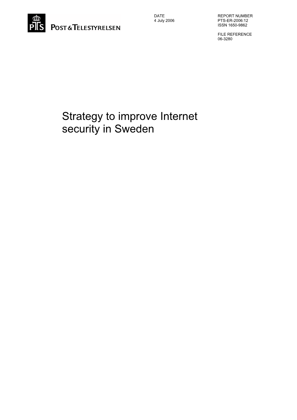 Strategy to Improve Internet Security in Sweden