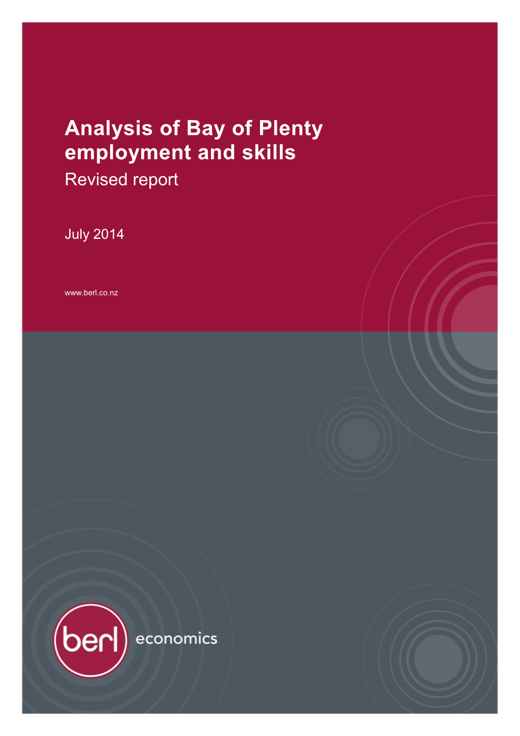 Analysis of Bay of Plenty Employment and Skills Revised Report