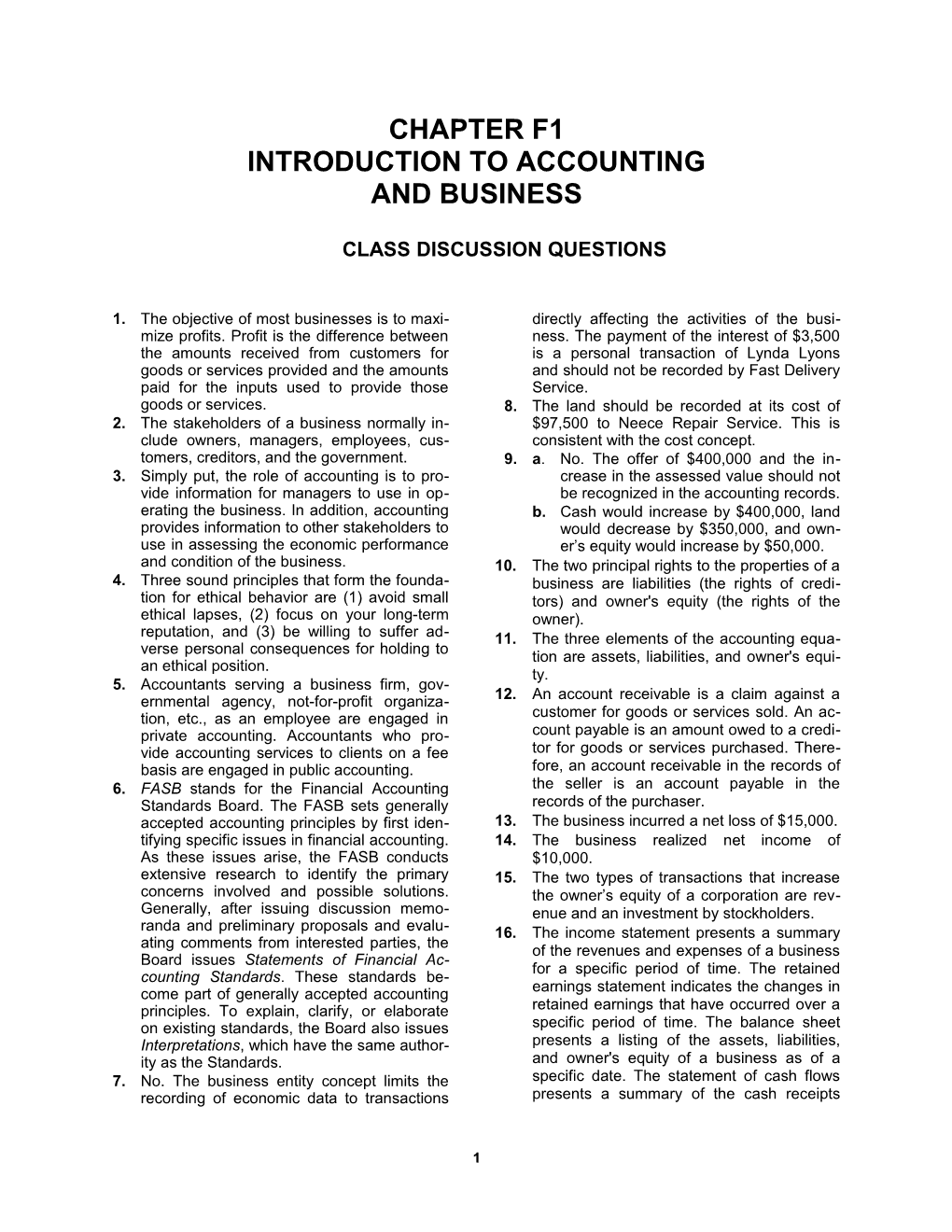 Chapter F1introduction to ACCOUNTINGAND BUSINESS