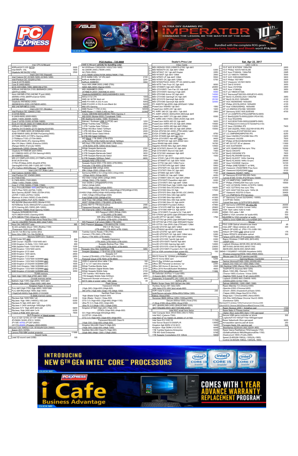 Dealers Pricelist