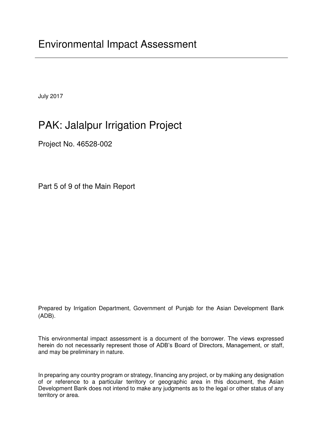 PAK: Jalalpur Irrigation Project