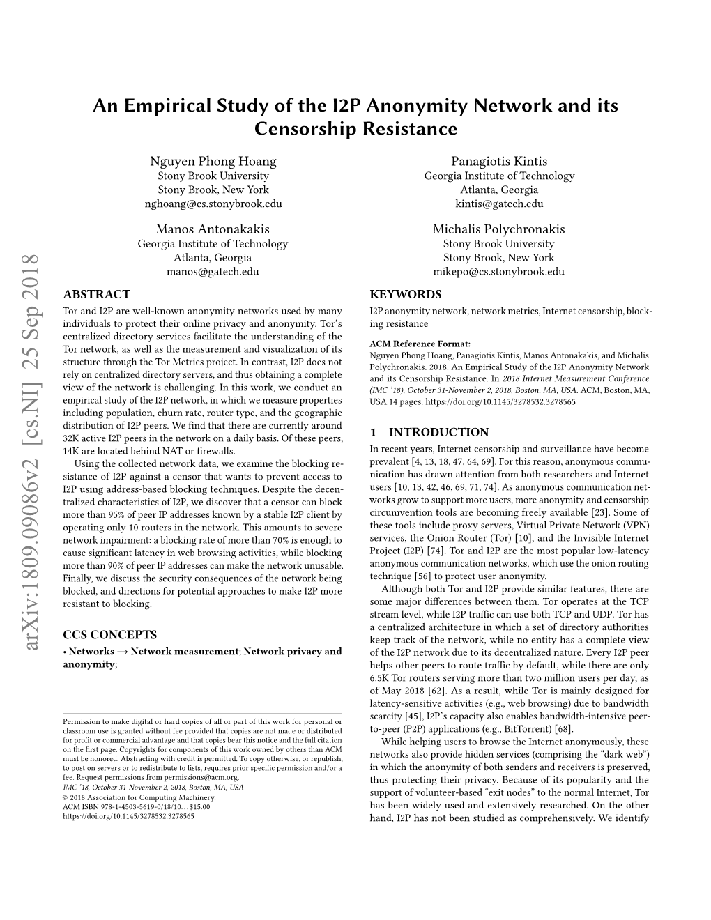 An Empirical Study of the I2P Anonymity Network and Its Censorship Resistance