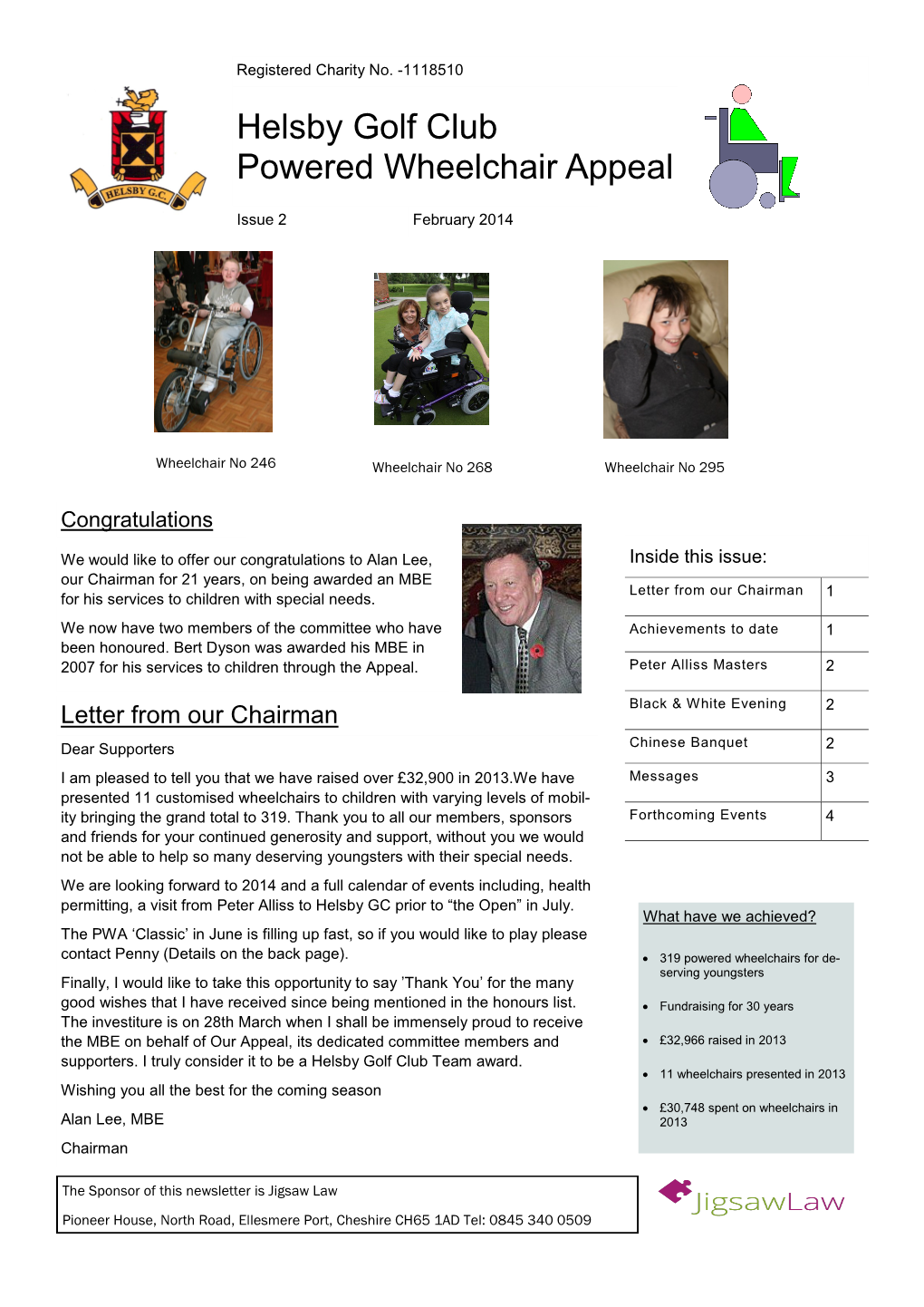 Helsby Golf Club Powered Wheelchair Appeal