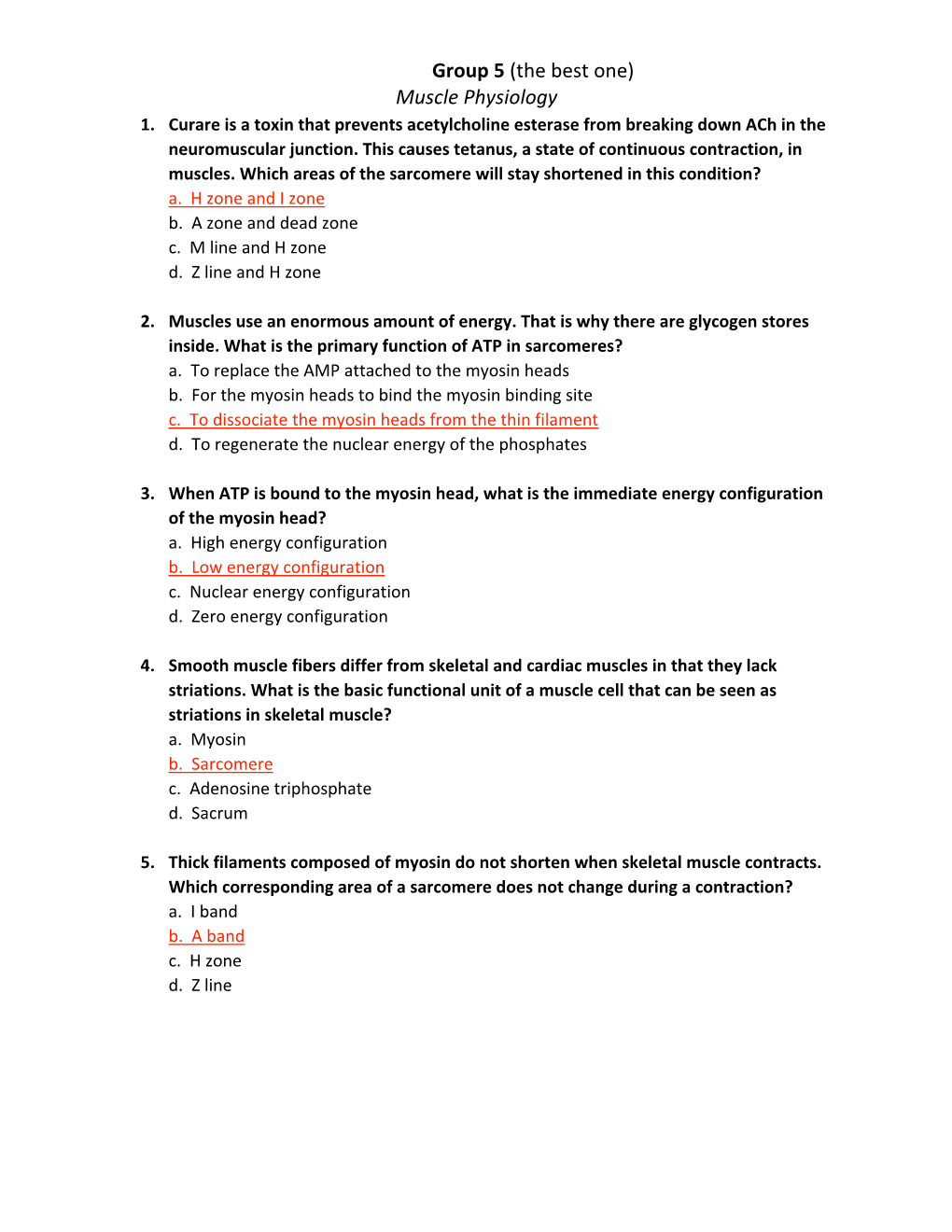 Muscle Physiology 1