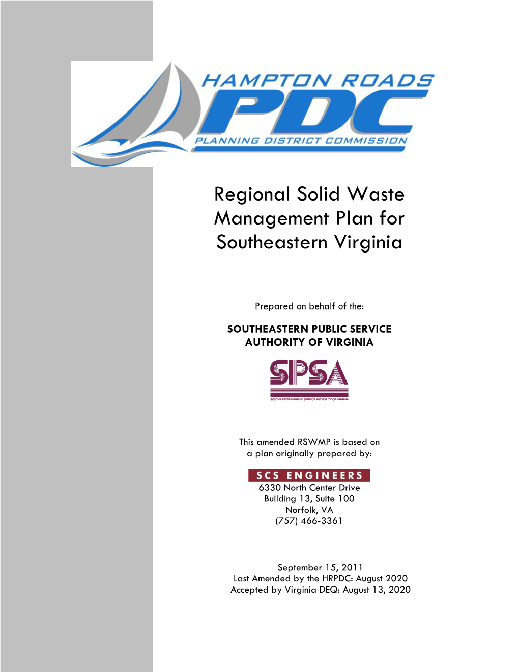 Regional Solid Waste Management Plan for Southeastern Virginia