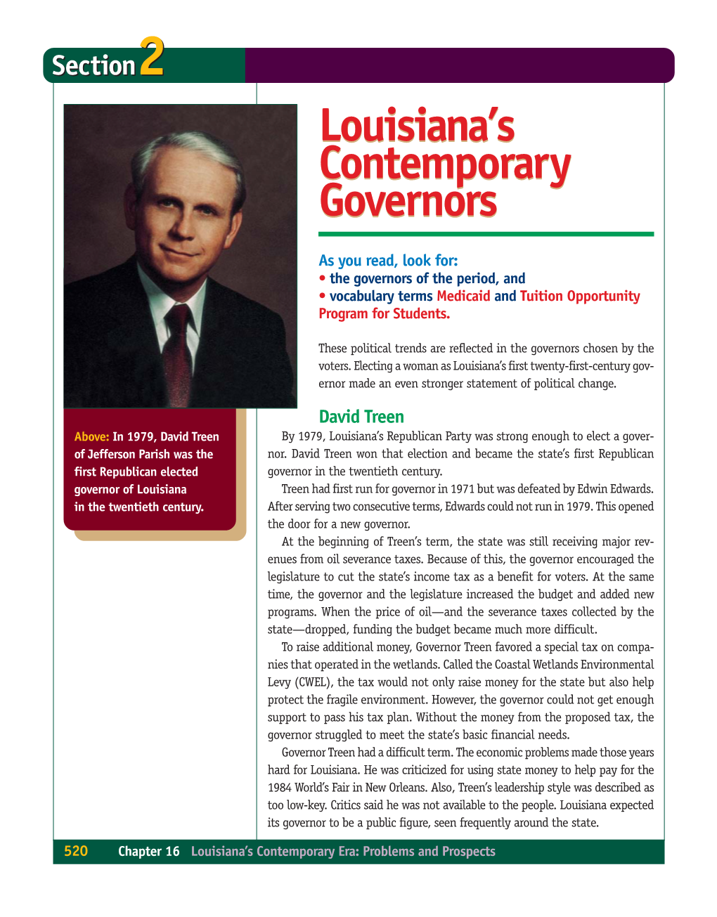 Louisiana's Contemporary Governors