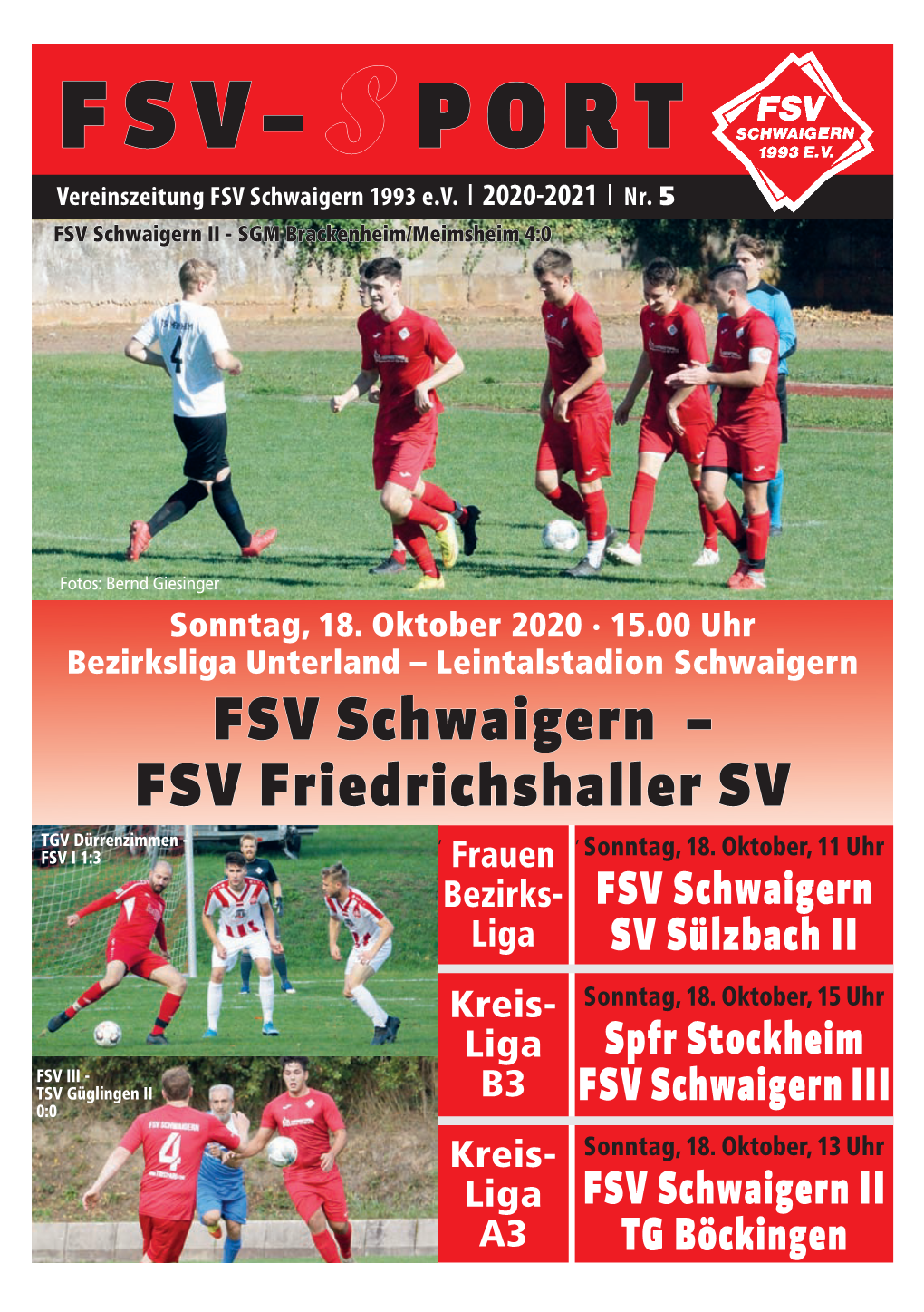 FSV–S PORT Vereinszeitung FSV Schwaigern 1993 E.V