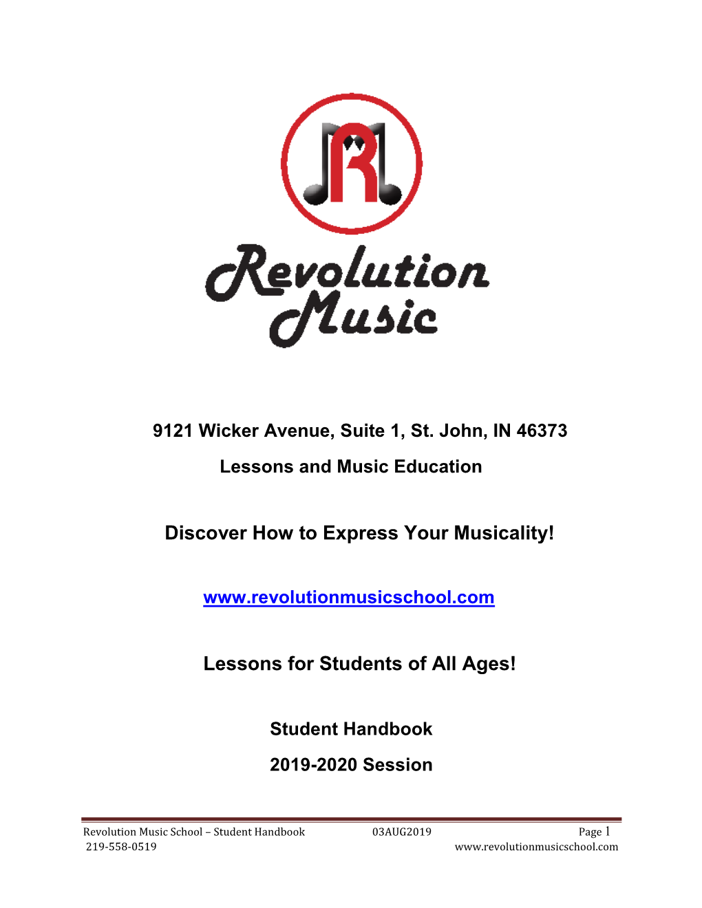 Revolution Music Student Handbook
