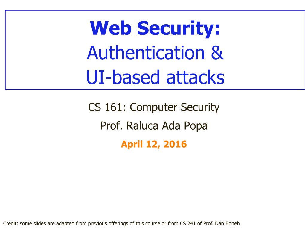 Authentication & UI-Based Attacks