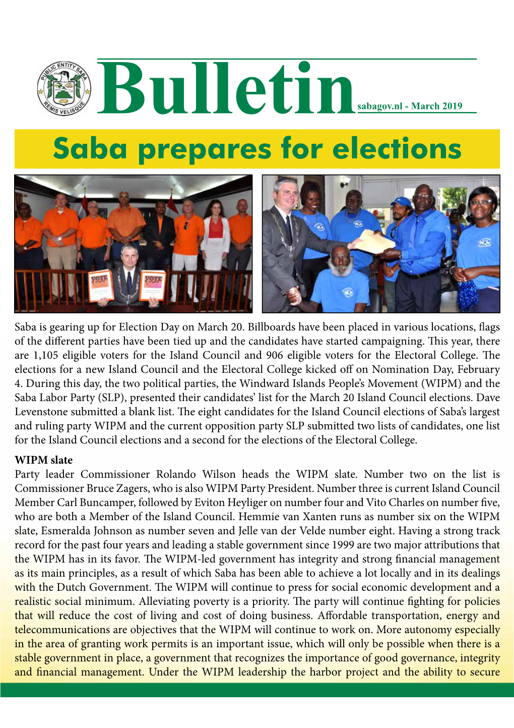 Saba Prepares for Elections