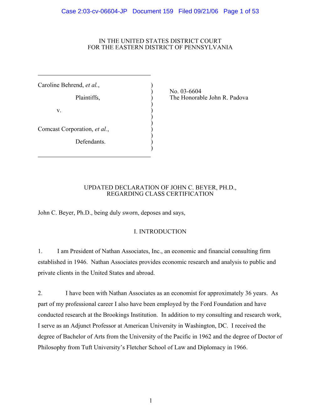 Case 2:03-Cv-06604-JP Document 159 Filed 09/21/06 Page 1 of 53
