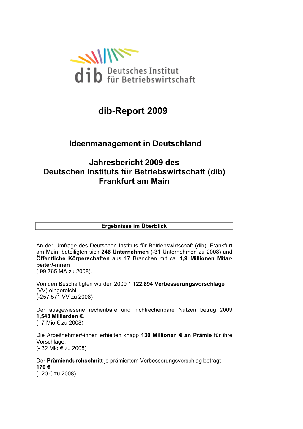 Dib-Report 2009