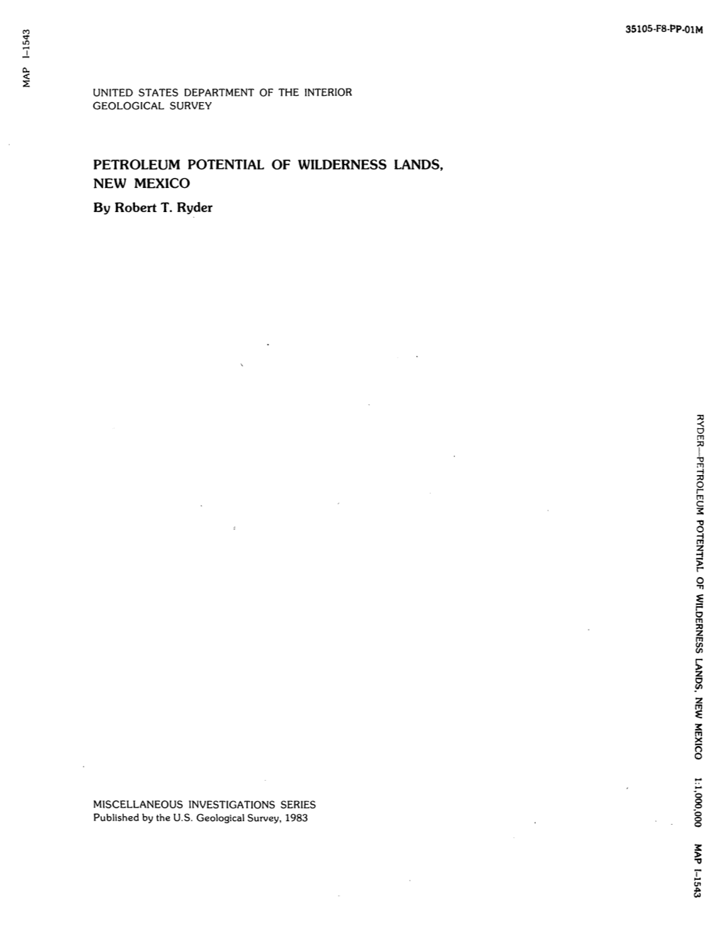 PETROLEUM POTENTIAL of WILDERNESS LANDS, NEW MEXICO by Robert T