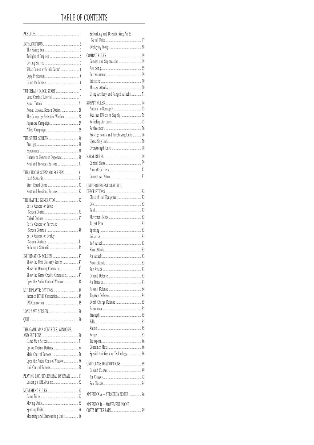 Table of Contents