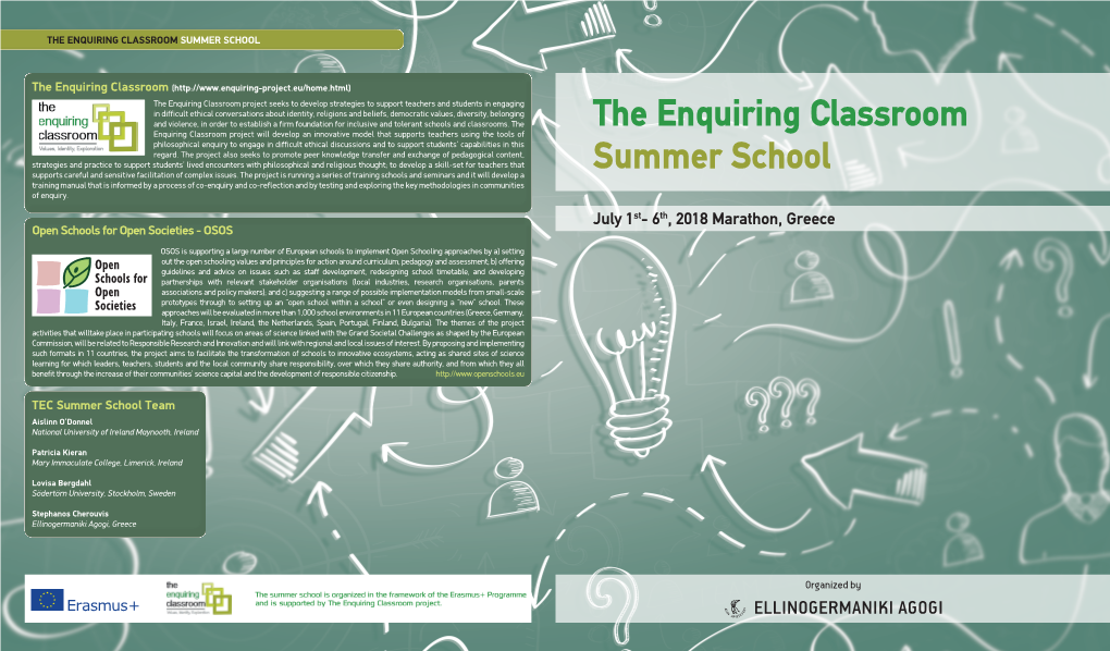 The Enquiring Classroom Summer School