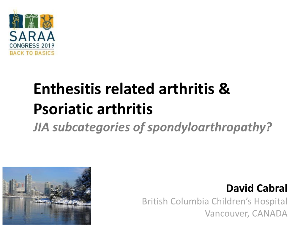 Juvenile Idiopathic Arthritis (JIA): Subset %