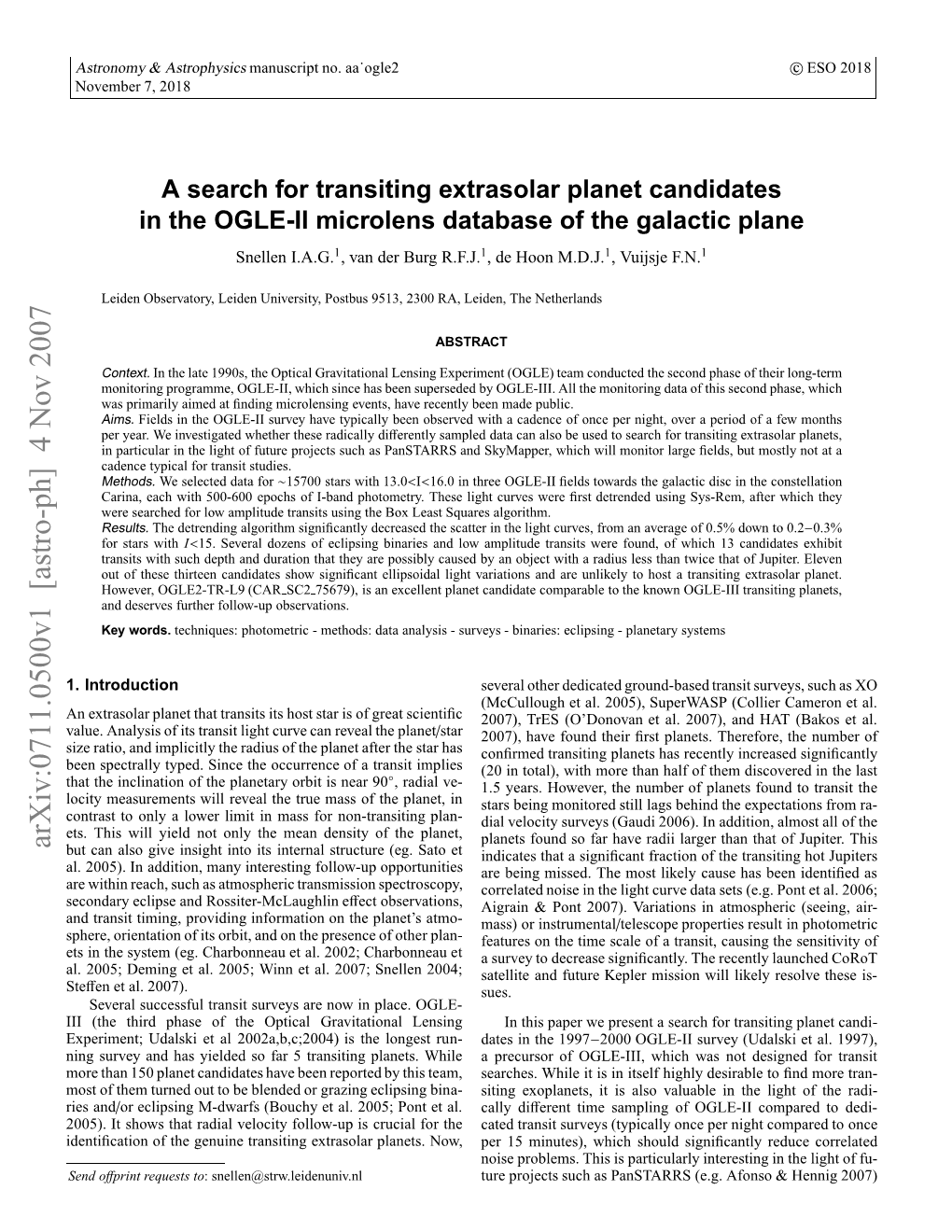 A Search for Transiting Extrasolar Planet Candidates in the OGLE-II Microlens Database of the Galactic Plane