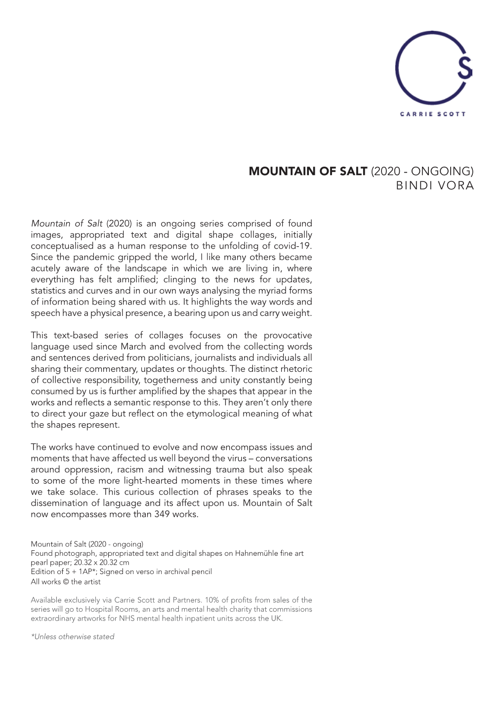 Mountain of Salt (2020 - Ongoing) Bindi Vora