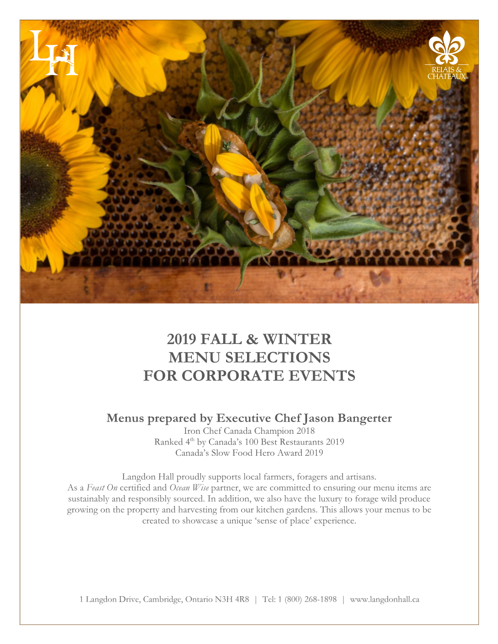 2019 Fall & Winter Menu Selections for Corporate