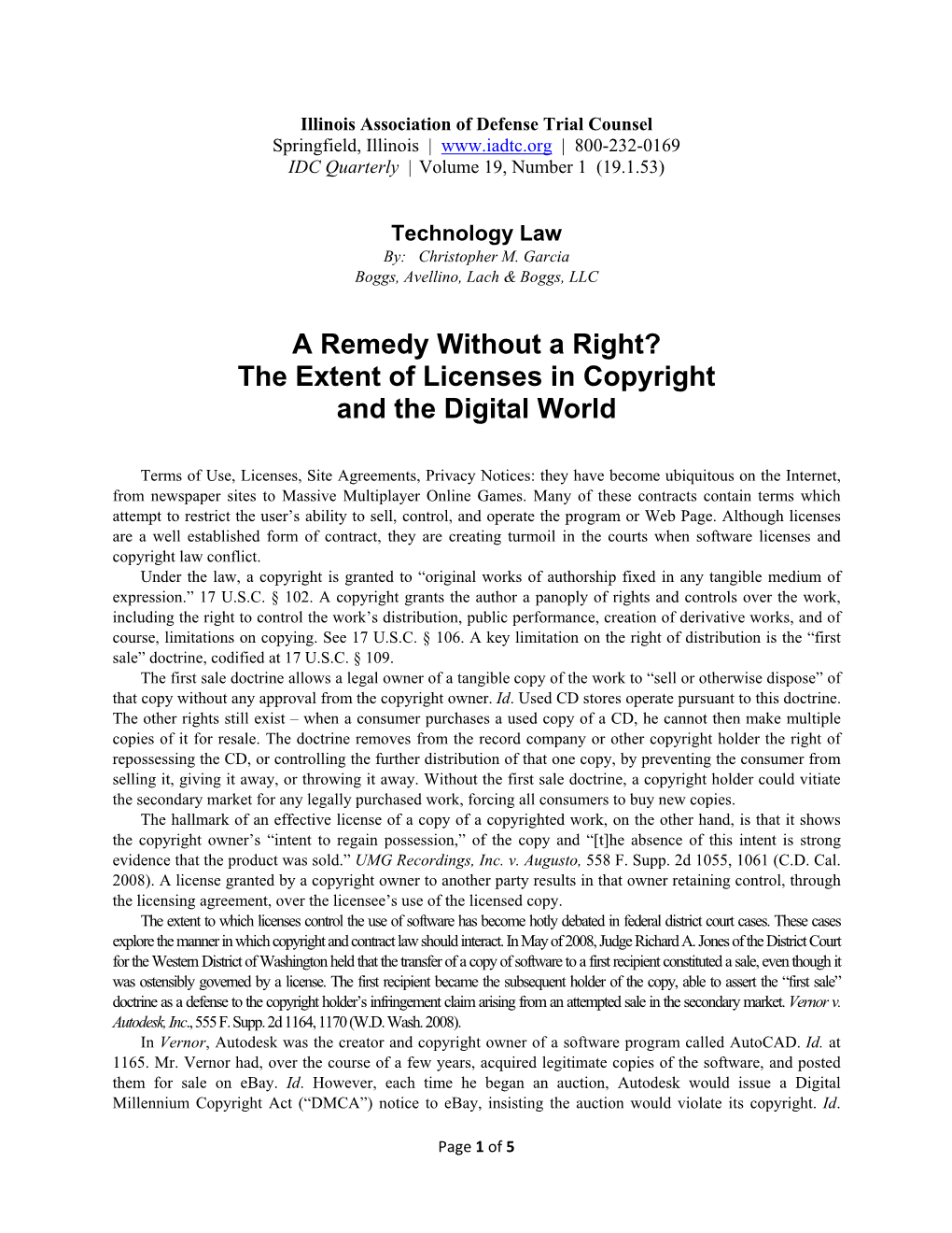 A Remedy Without a Right? the Extent of Licenses in Copyright and the Digital World