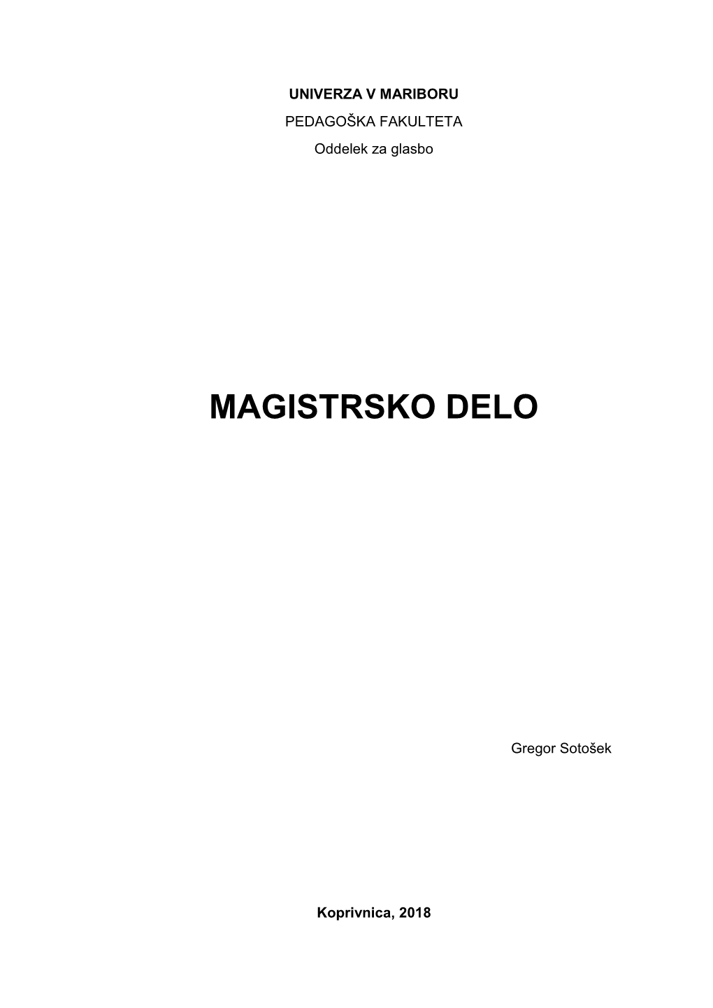 Magistrsko Delo