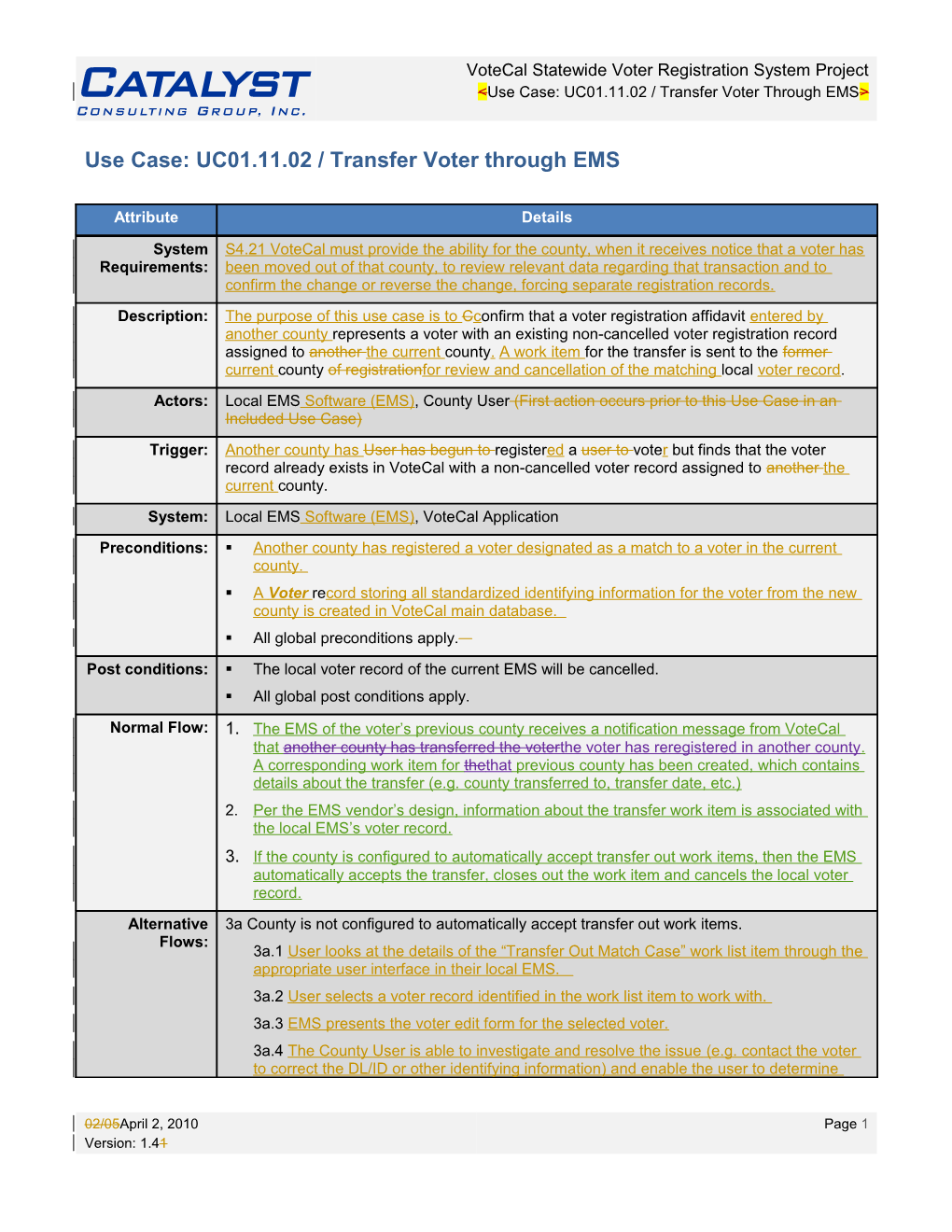 Use Case: UC01.11.02 / Transfer Voter Through EMS