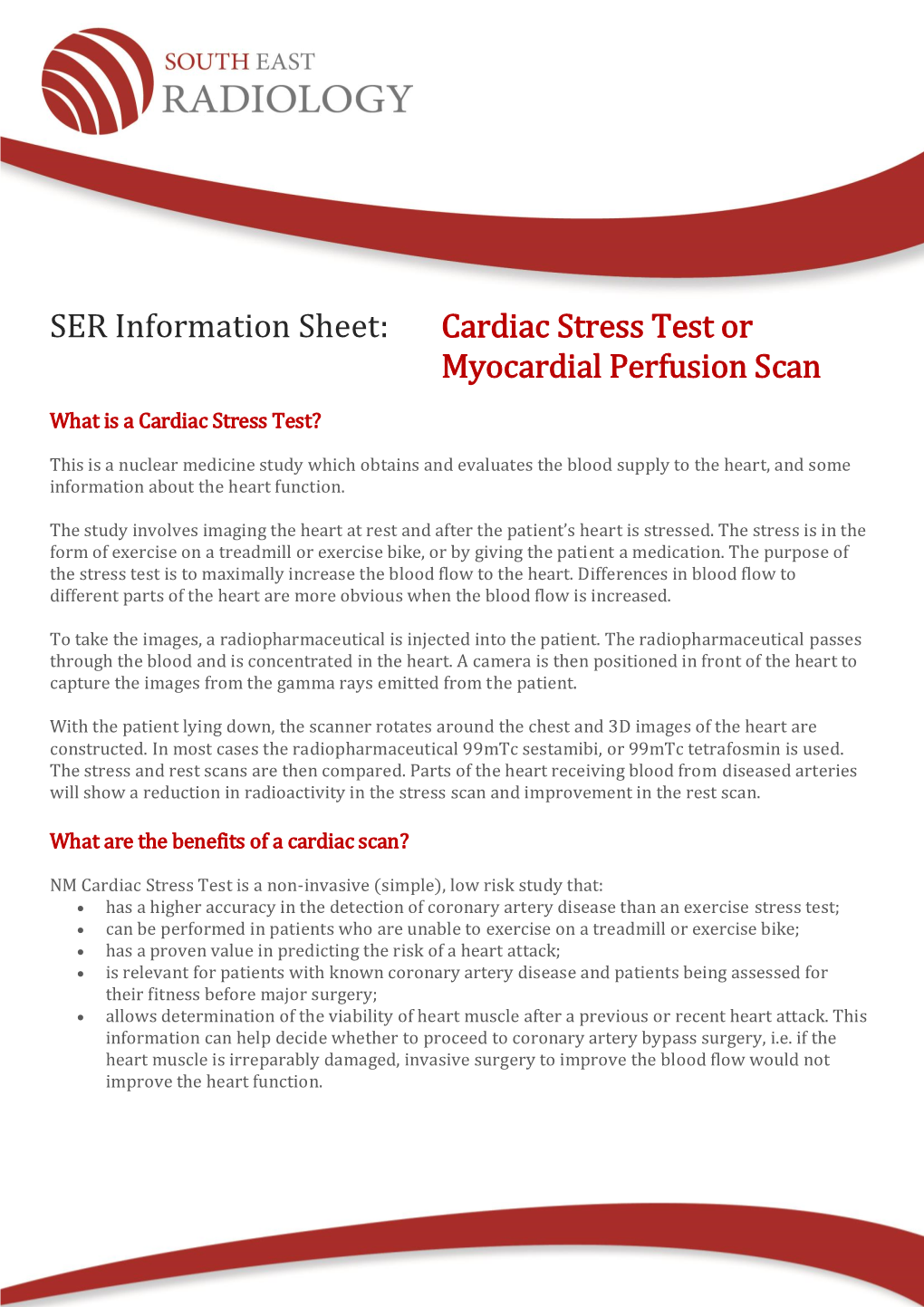 Cardiac Stress Test Or Myocardial Perfusion Scan