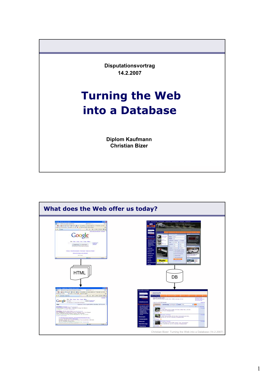 Turning the Web Into a Database