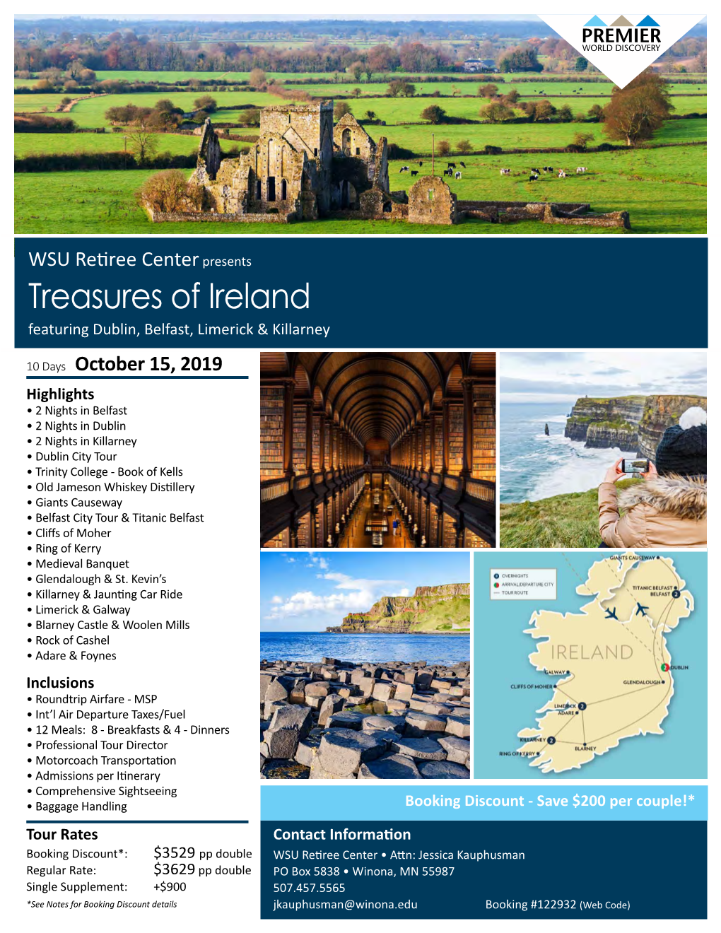 Treasures of Ireland Featuring Dublin, Belfast, Limerick & Killarney
