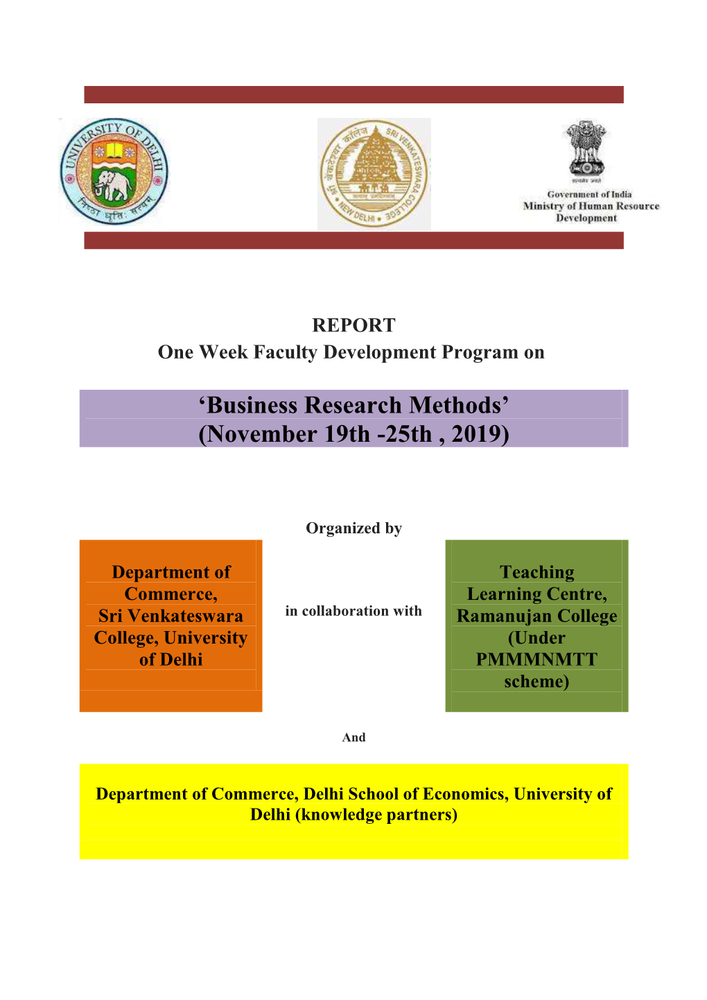 'Business Research Methods' (November