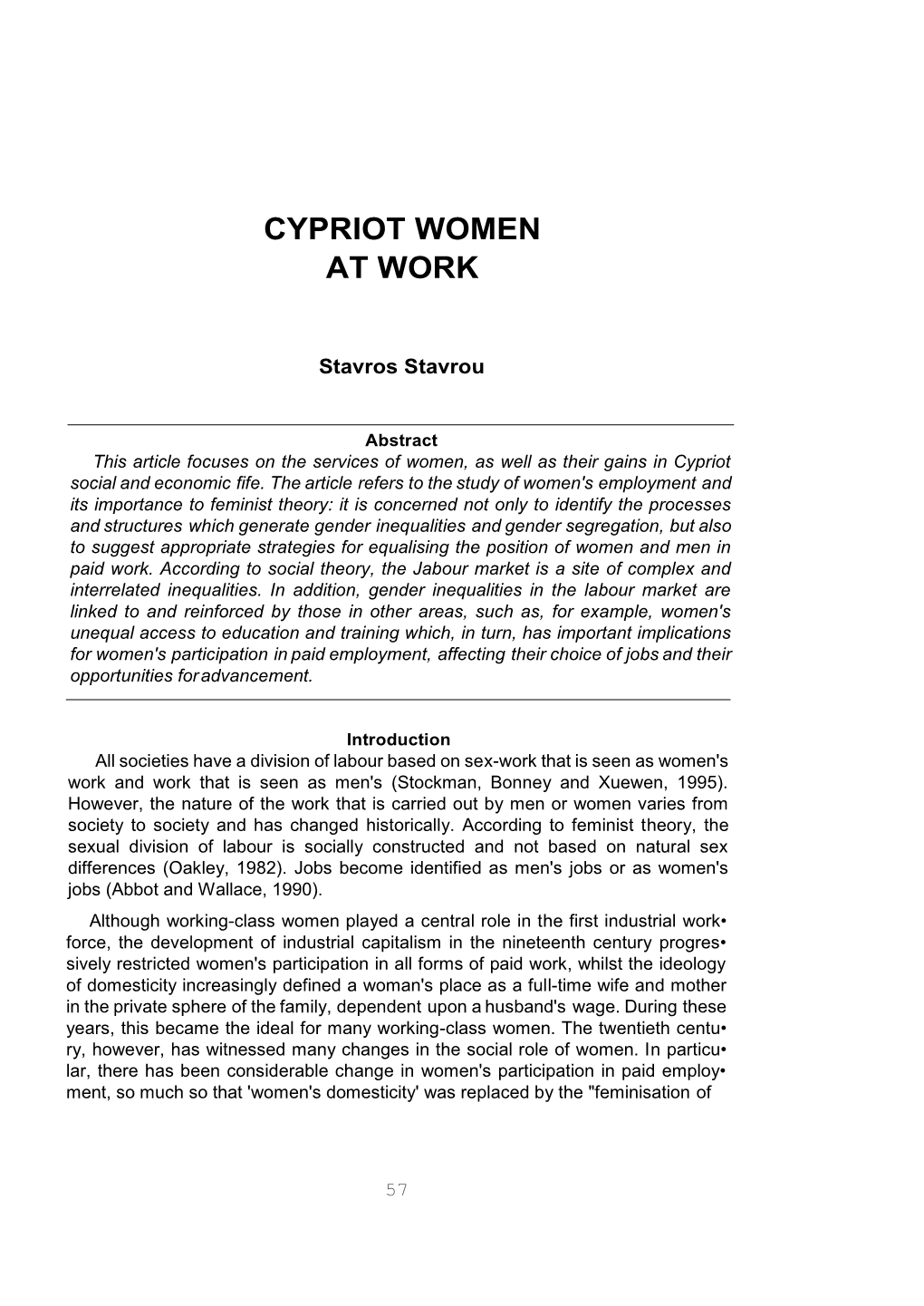 Cypriot Women at Work