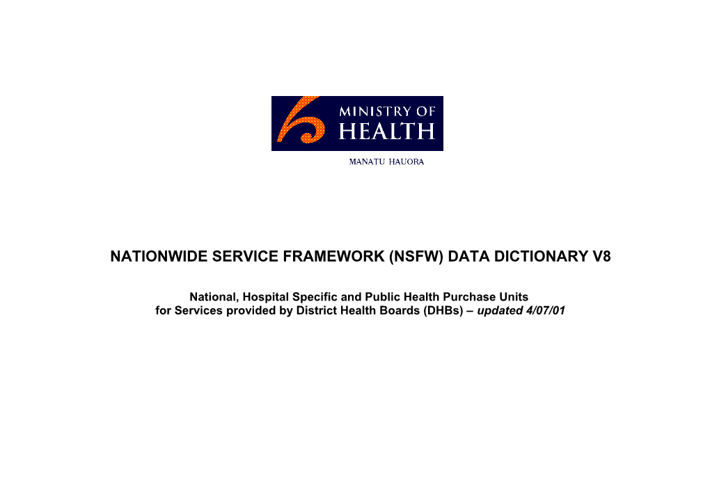 Data Dictionary 01-02 _V9 HHS National Service Framework Purchase Unit