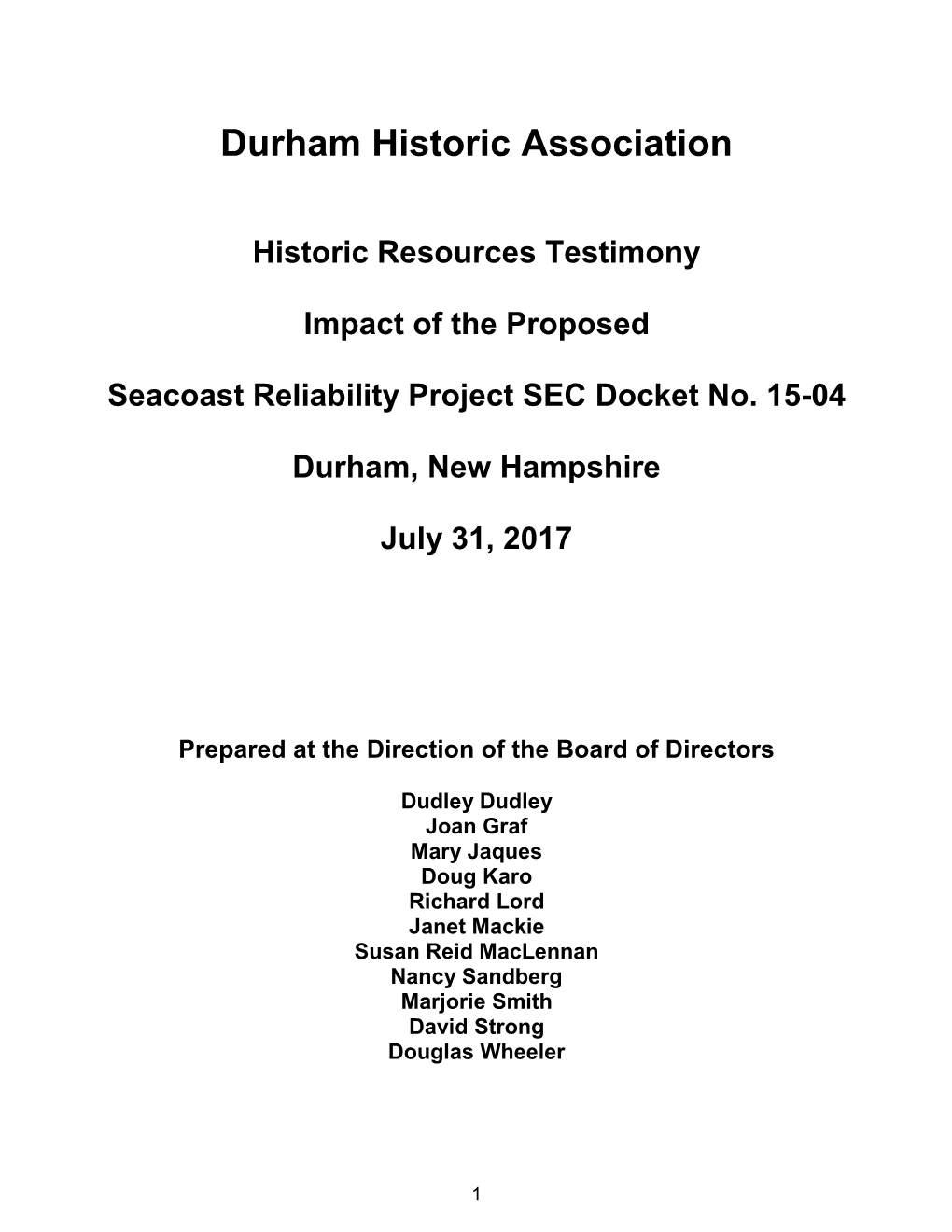 Durham Historic Association