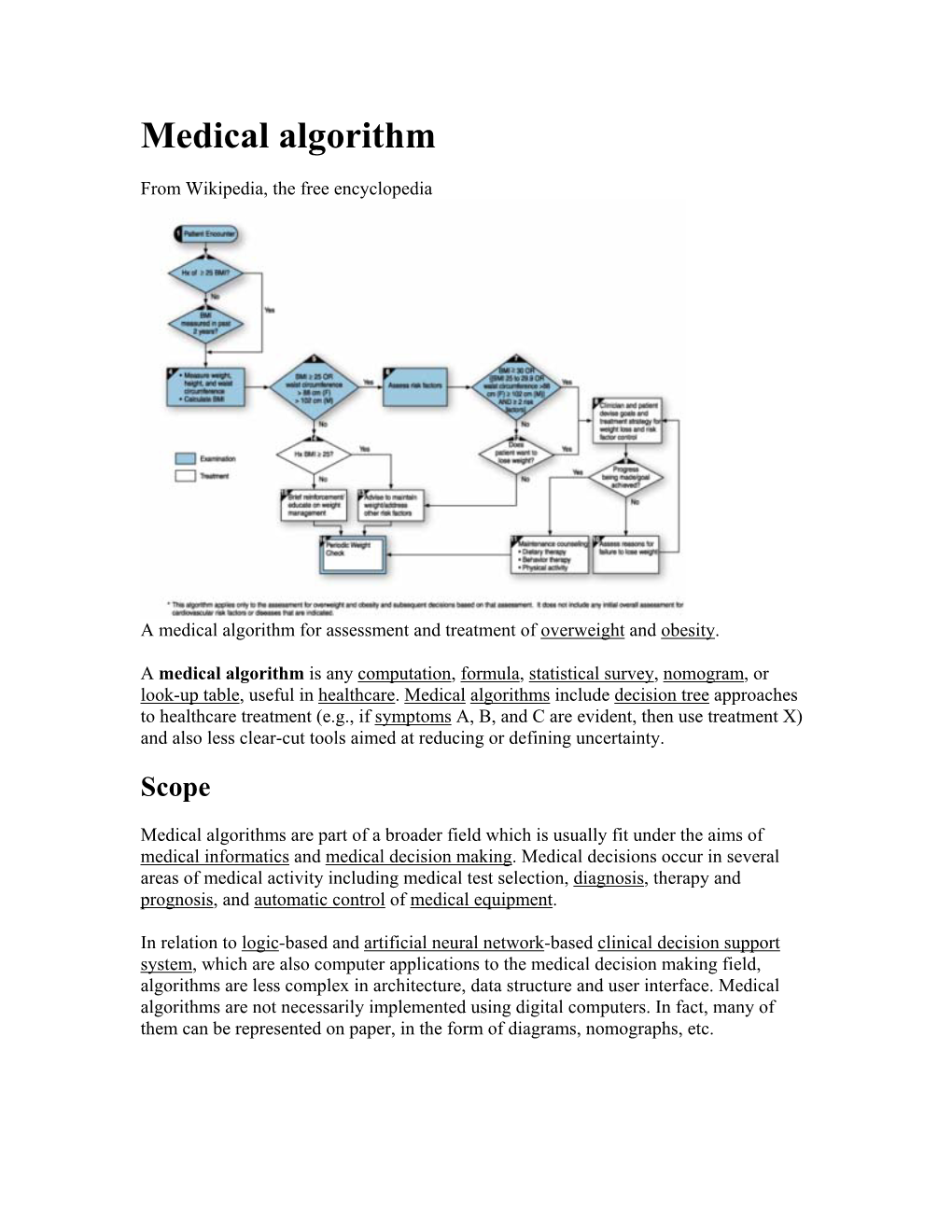 Medical Algorithm