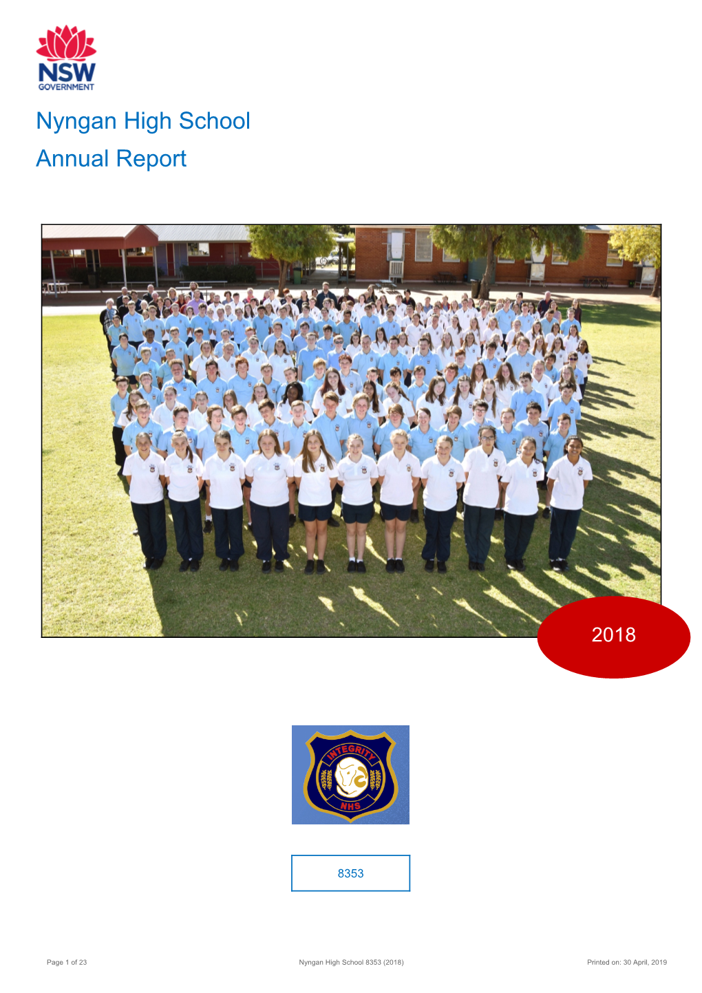 2018 Nyngan High School Annual Report