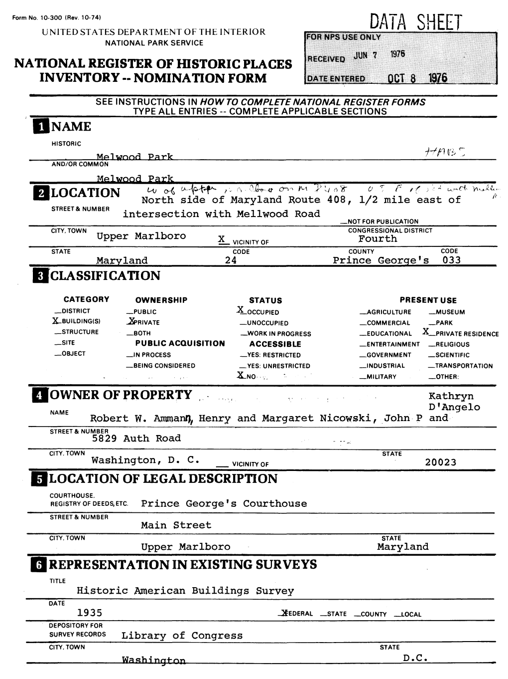 State Historic Preservation Officer Certification the Evaluated Significance of This Property Within the State Is