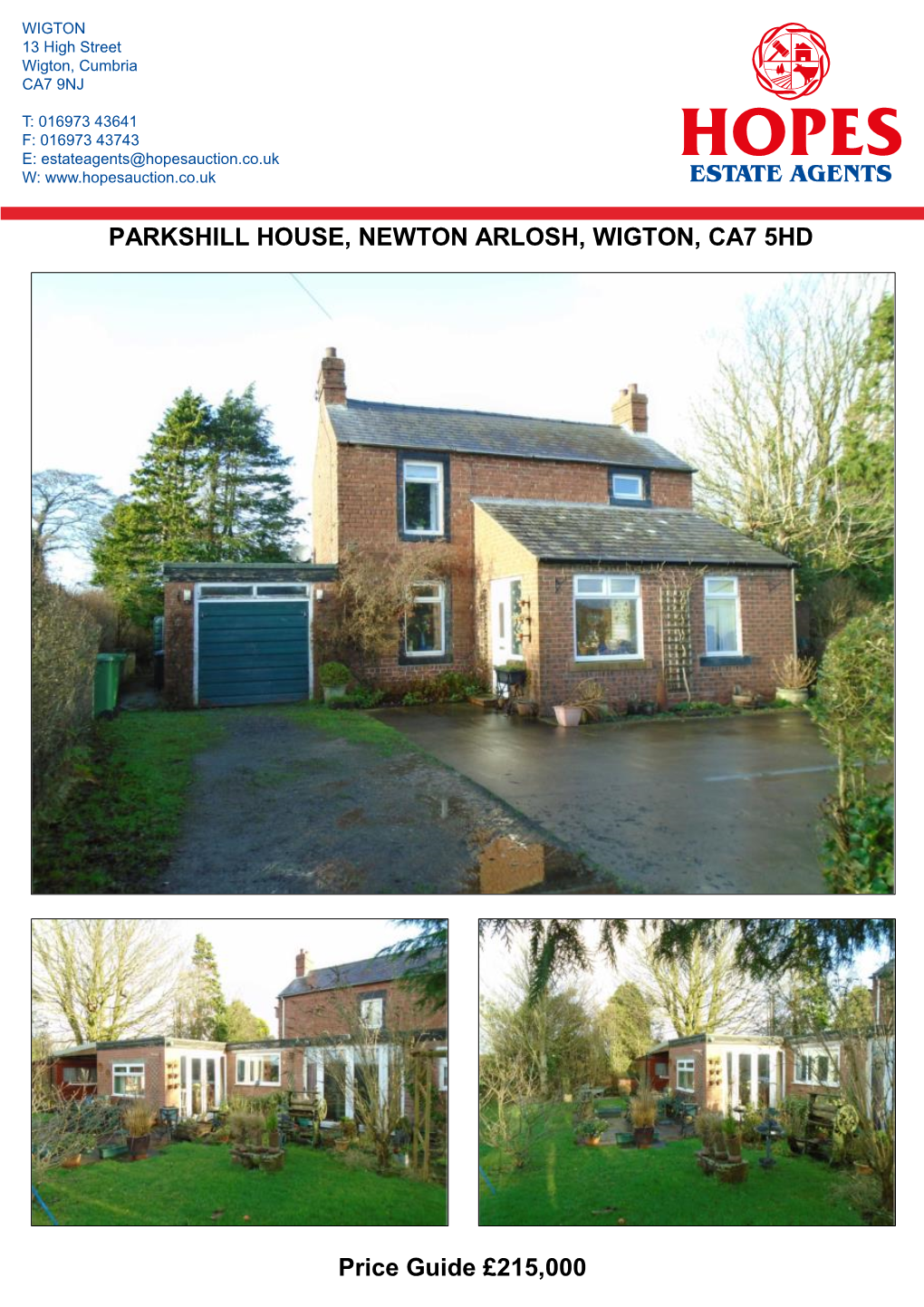 PARKSHILL HOUSE, NEWTON ARLOSH, WIGTON, CA7 5HD Price Guide £215,000