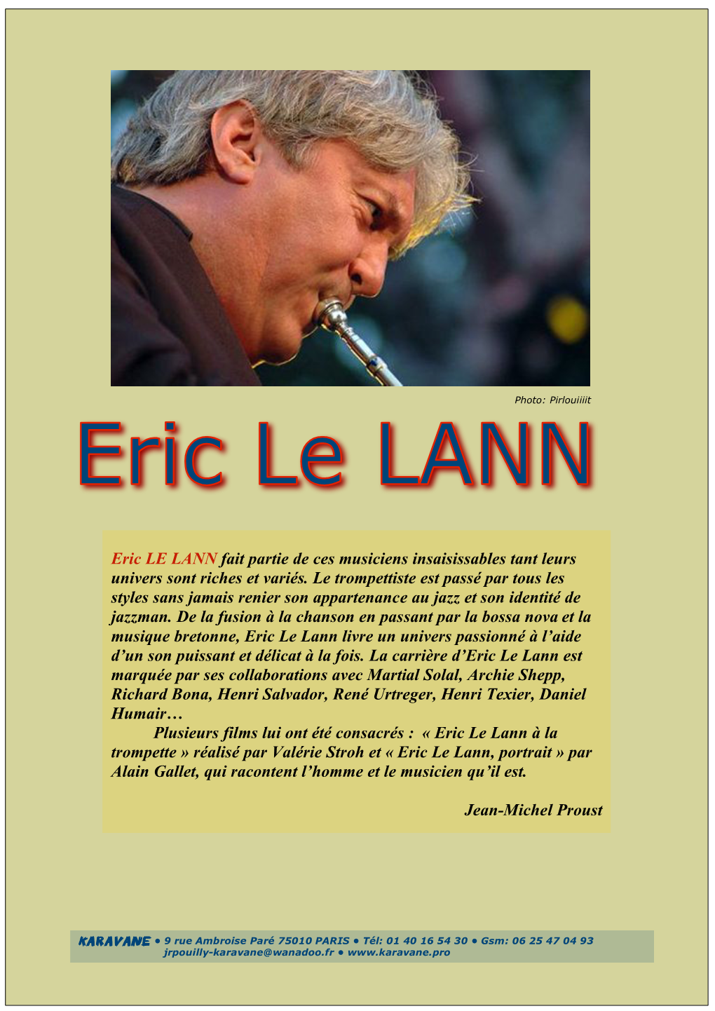 Eric Le Lann – Bio (Fr)