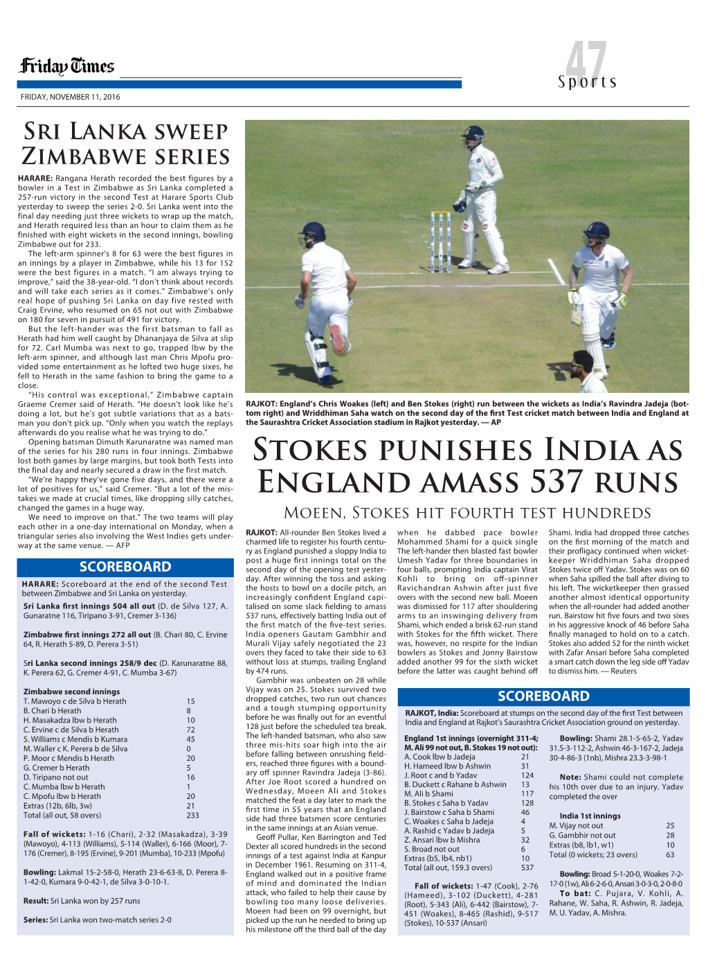 Stokes Punishes India AS England AMASS 537 RUNS