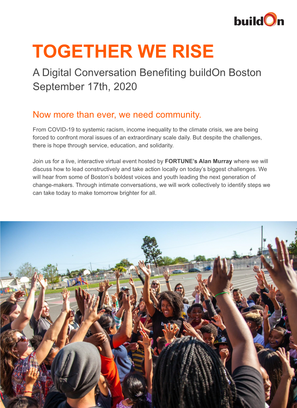 September 17Th, 2020 a Digital Conversation Benefiting Buildon