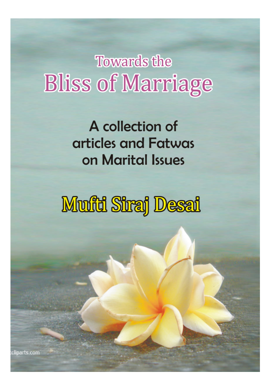 TOWARDS the BLISS of MARRIAGE Mufti Siraj Desai May 2011 Publication No