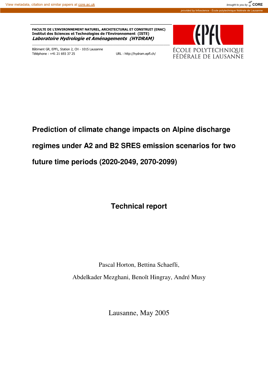 Prediction of Climate Change Impacts on Alpine Discharge