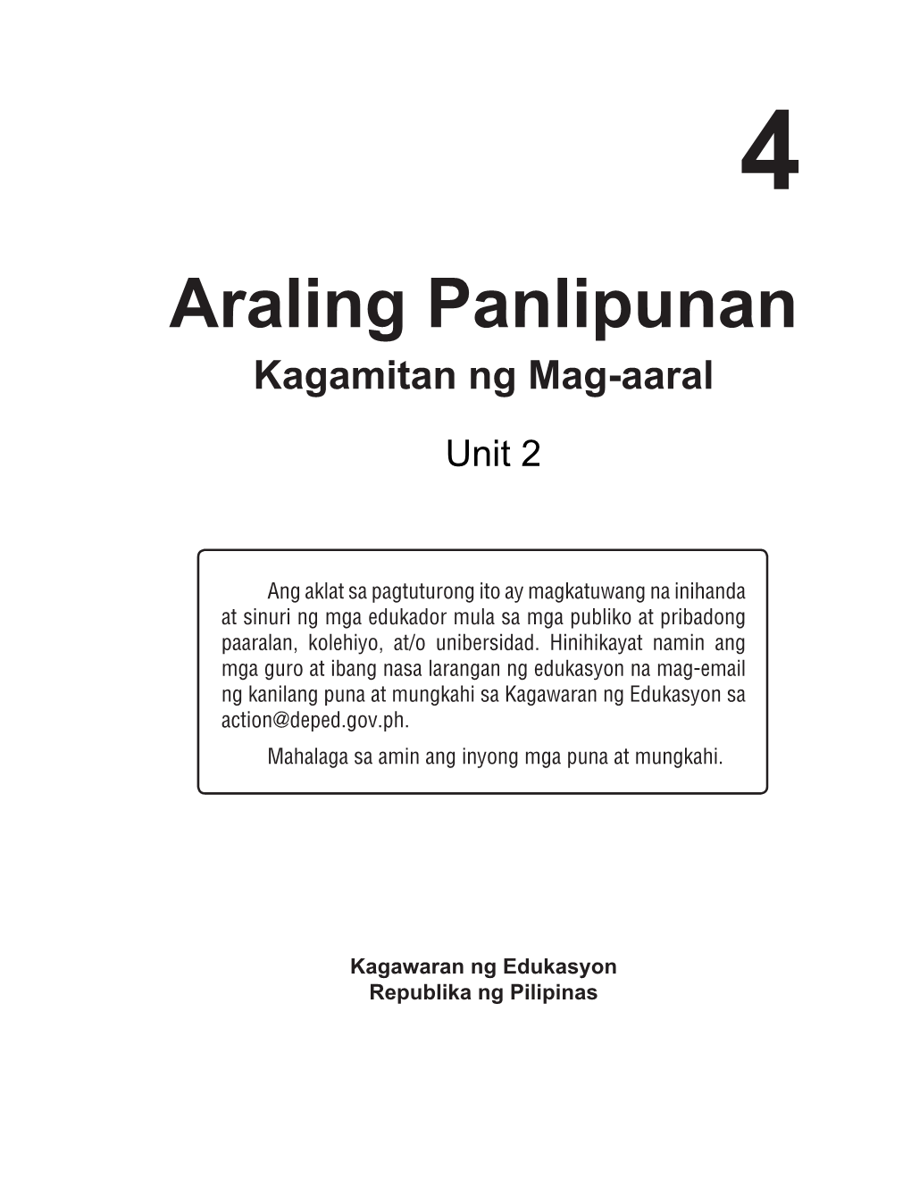 Araling Panlipunan Kagamitan Ng Mag-Aaral