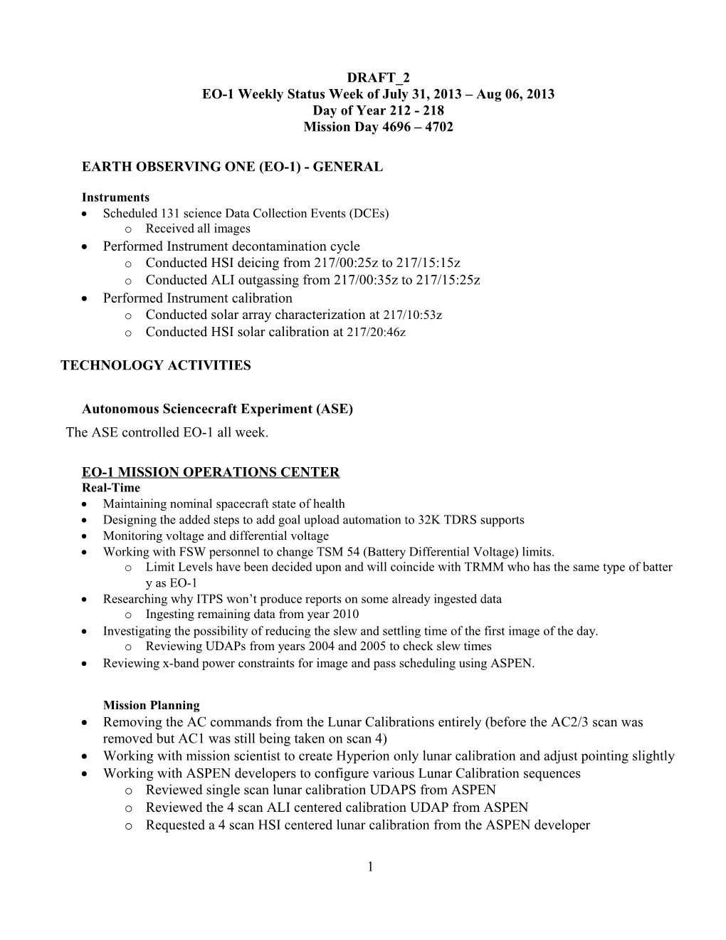 EO-1 Status Week of Jan 20-26, 2001 s9