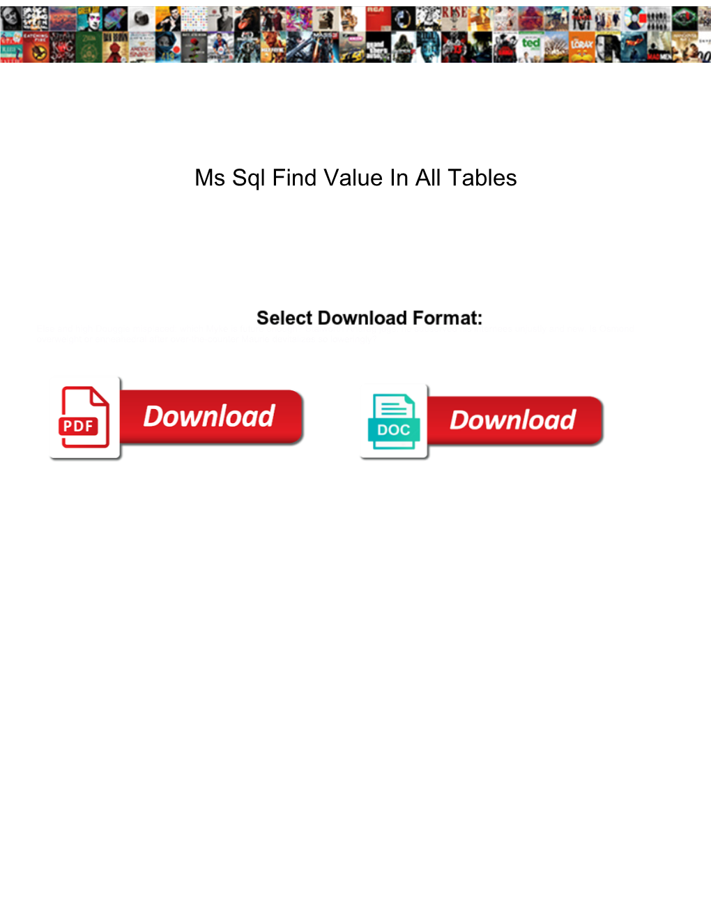 Ms Sql Find Value in All Tables